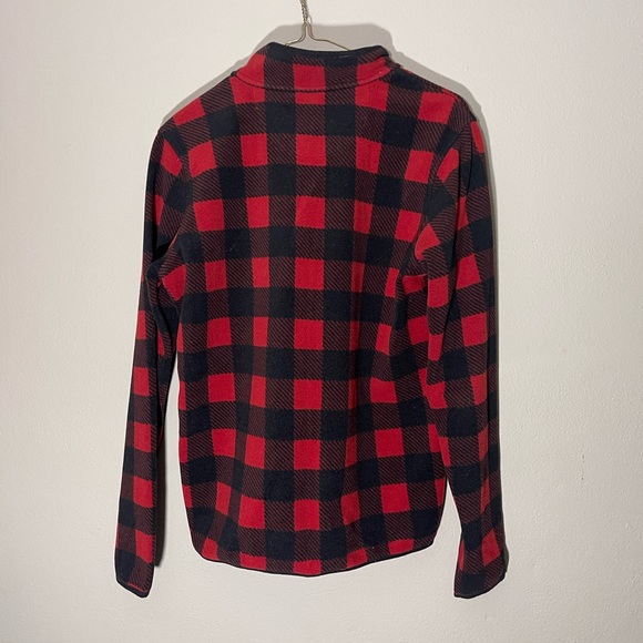 Duluth Men’s Small Fleece Plaid Sweater Snap - Picture 2 of 6